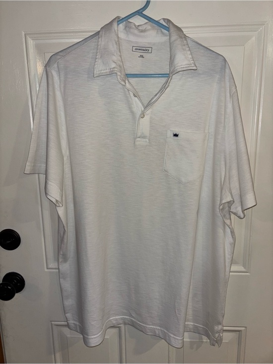 crown & ivy Other - crown & ivy White Men's Short-Sleeve Polo with Chest Pocket